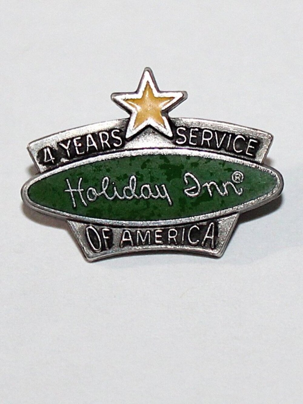 Vintage Sterling Silver Four Year Service Holiday Inn Lapel Pin Brooch